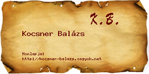 Kocsner Balázs névjegykártya