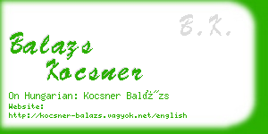 balazs kocsner business card